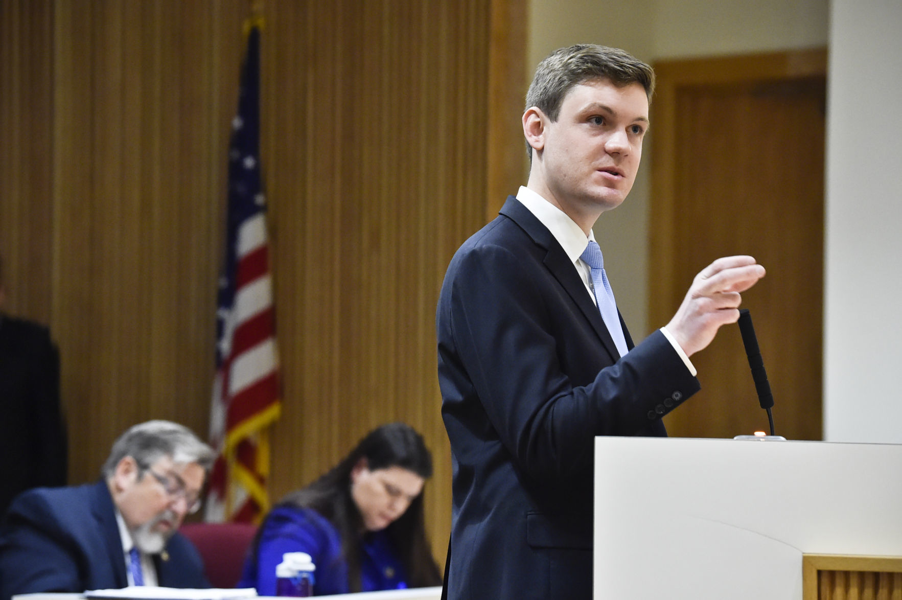 Raph Graybill argues on behalf of Governor Steve Bullock